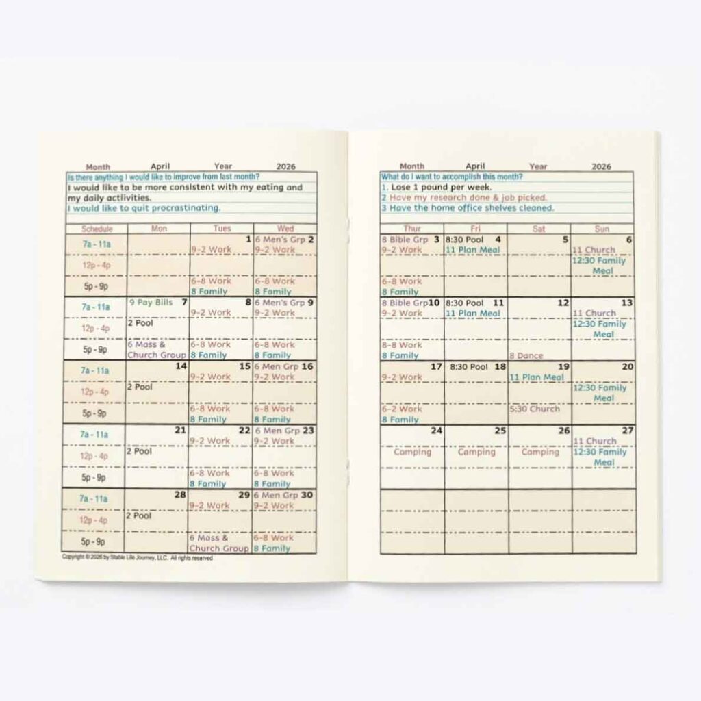 internal page of christian planner by Stable Life Journey