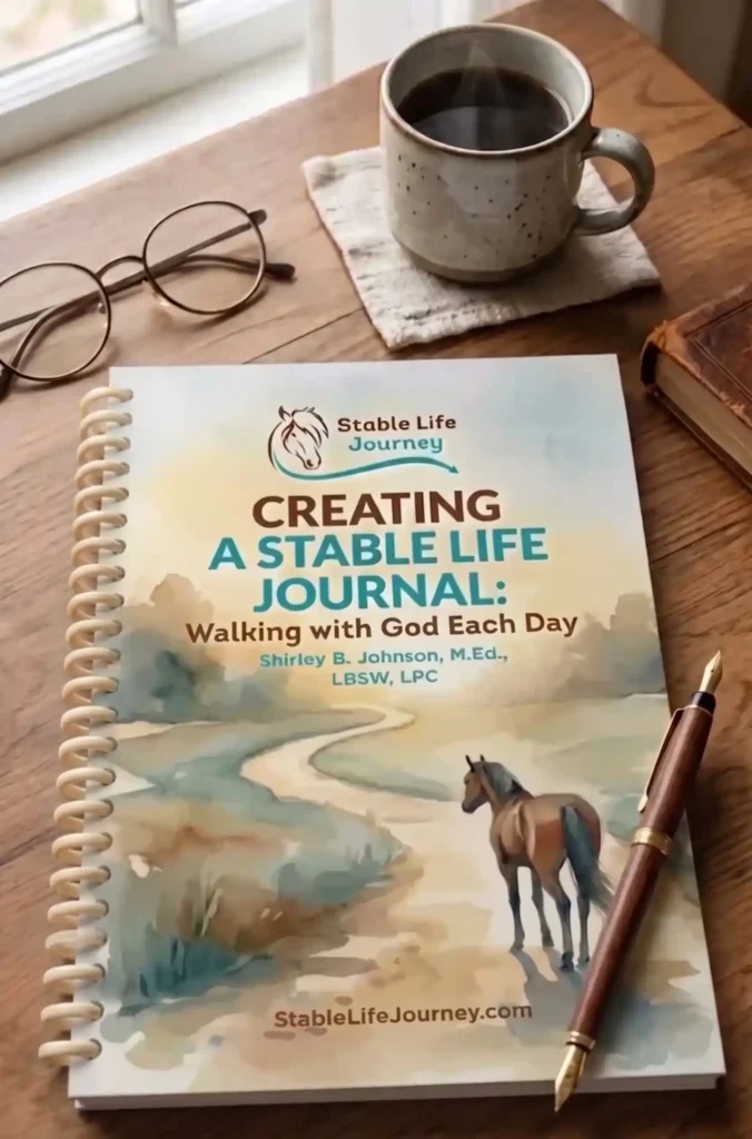 christian faith-based journal sitting on a table